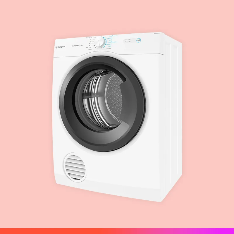White front-loading dryer